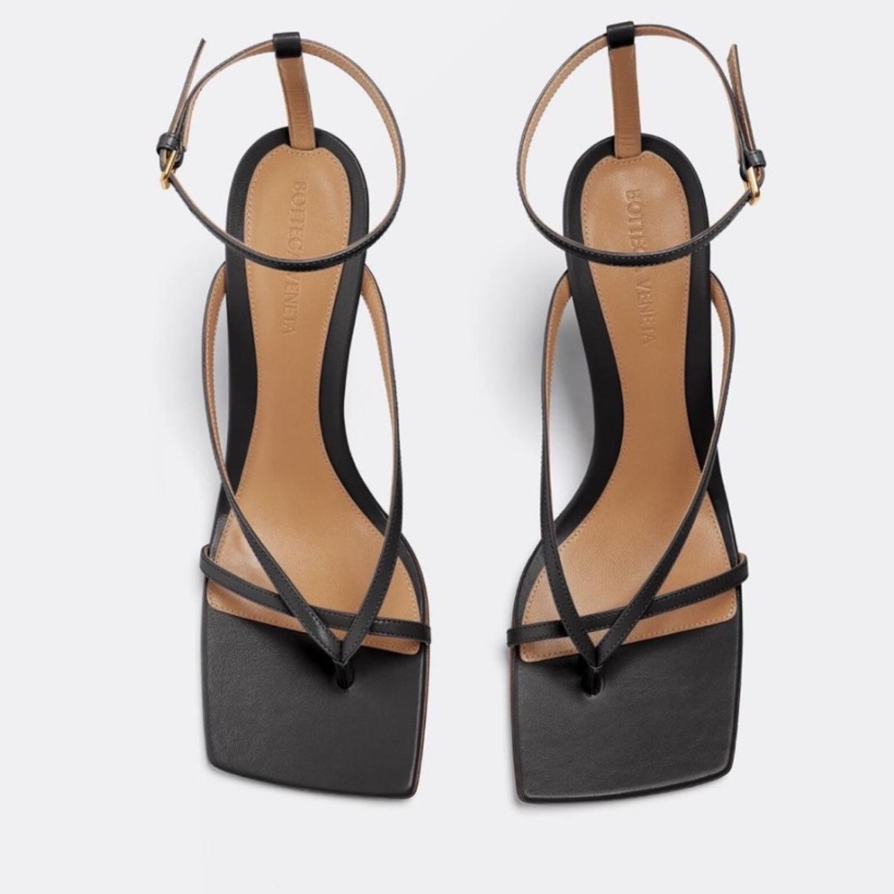 Bottega Veneta Black Strappy Sandals